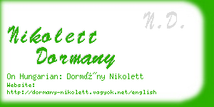 nikolett dormany business card